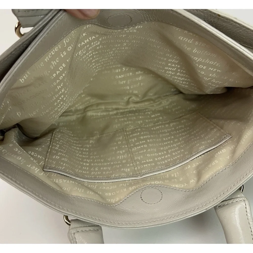 KATE SPADE New York Wellesley‎ Tote Satchel Taupe Patent Leather Shoulder Purse